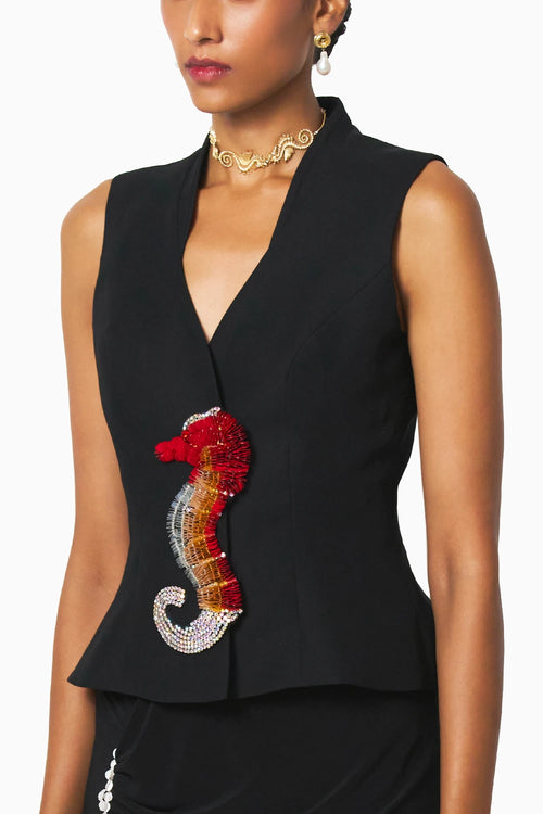 Ocean Black With Red Blazer