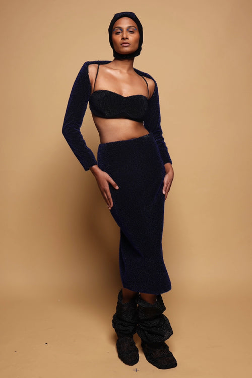 Lumen Bustier With Overlay And Skirt Set