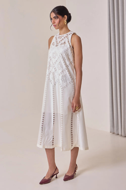 Pearl Cut-Work Midi