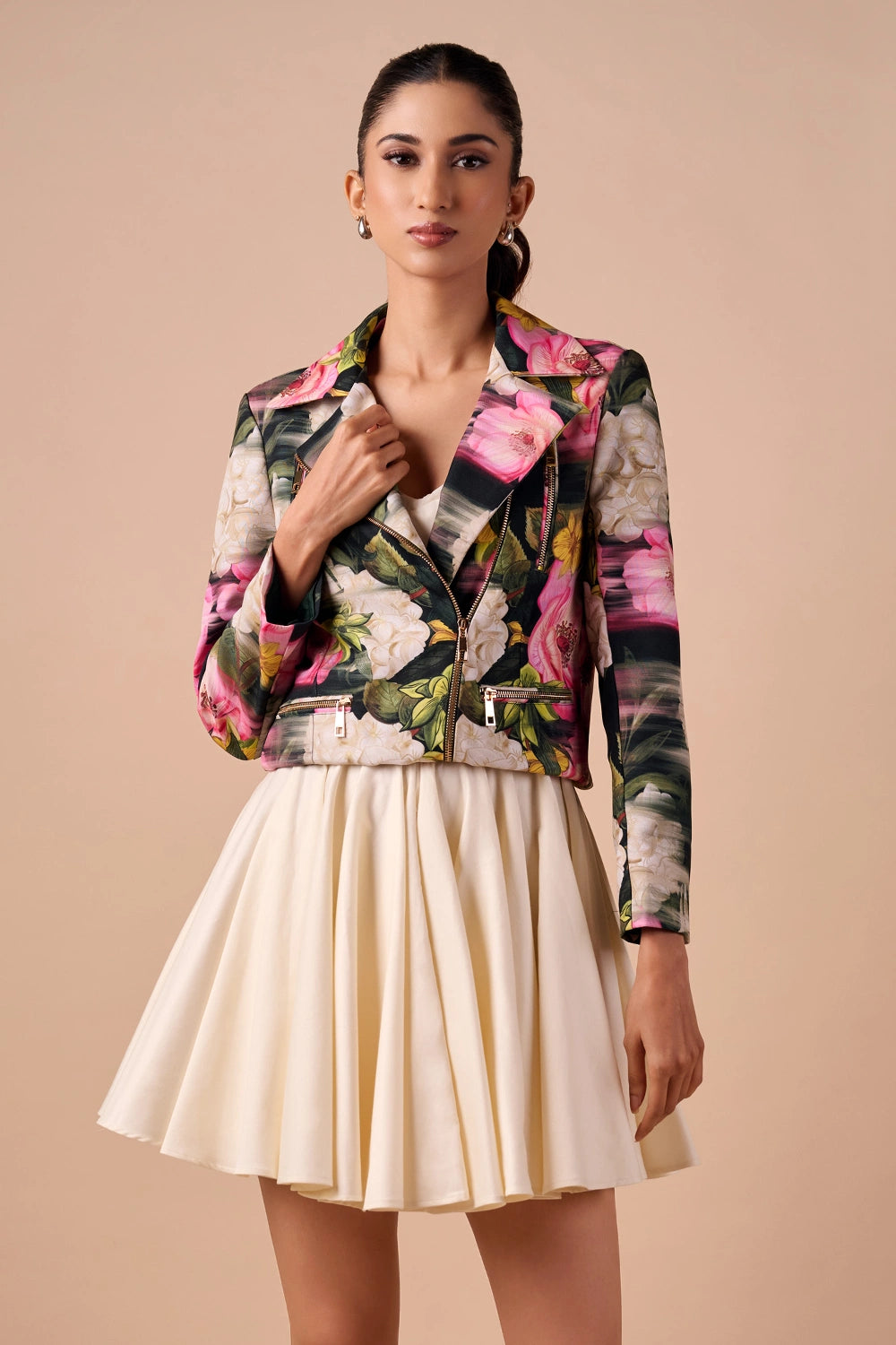 Dark Multi Smudge Biker Jacket