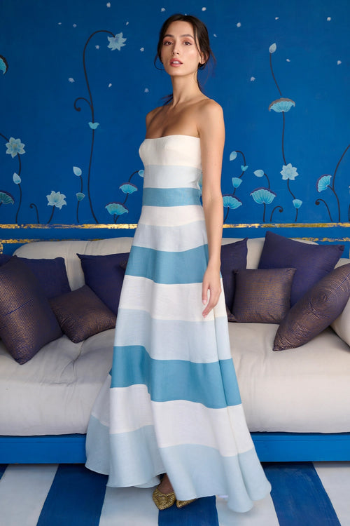 Azure Blue Ombre Horizon Dress