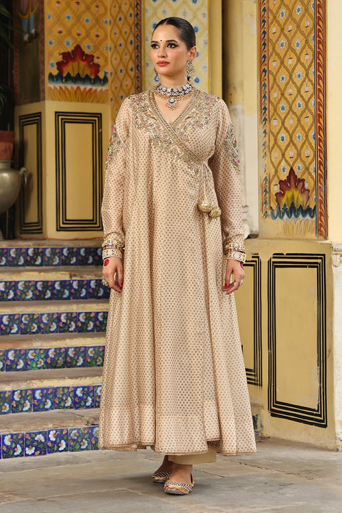 Ahista Ivory Printed Heavy Angrakha