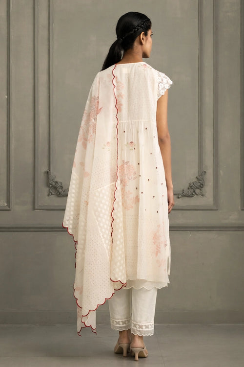 Ivory Gathered Tunic Set