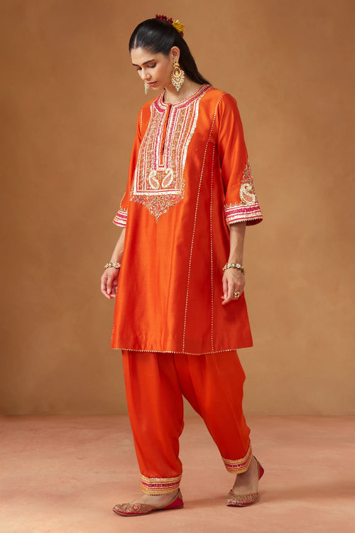 Daneen Burnt Orange Chauga with Salwar