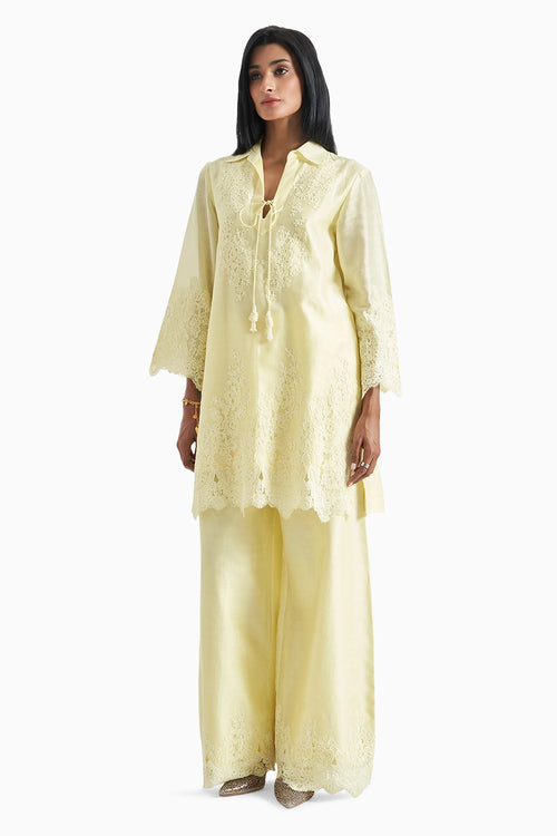Butter Yellow Lace Co-ord