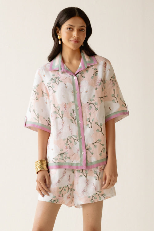 Peach Floral Printed Co-ord Set