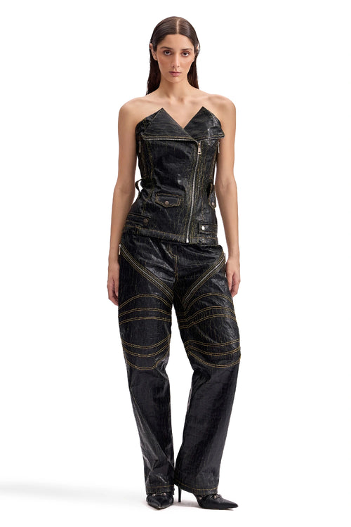 Cracked Leather Biker Set