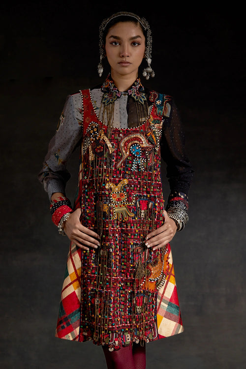 Multicolor Akaar Mehru Embroidered Dress Set