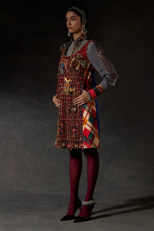 Multicolor Akaar Mehru Embroidered Dress Set