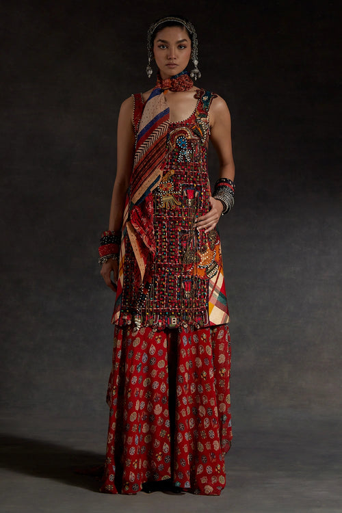 Akaar Mehru Embroidered Dress Set