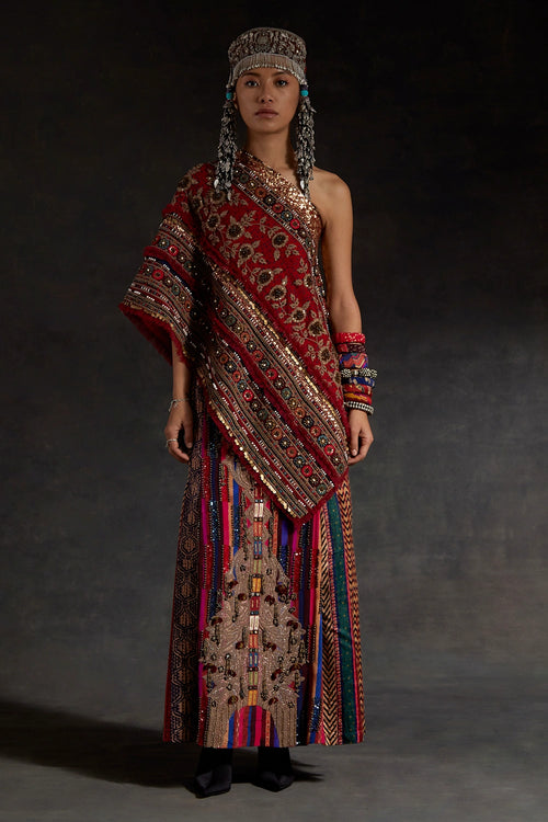 Akaar Rasa One Shoulder Top Set
