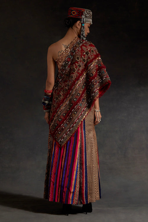 Akaar Rasa One Shoulder Top Set