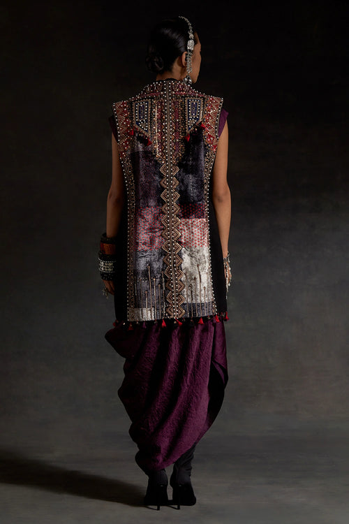 Multicolor Akaar Ruhi Sleeveless Jacket Set