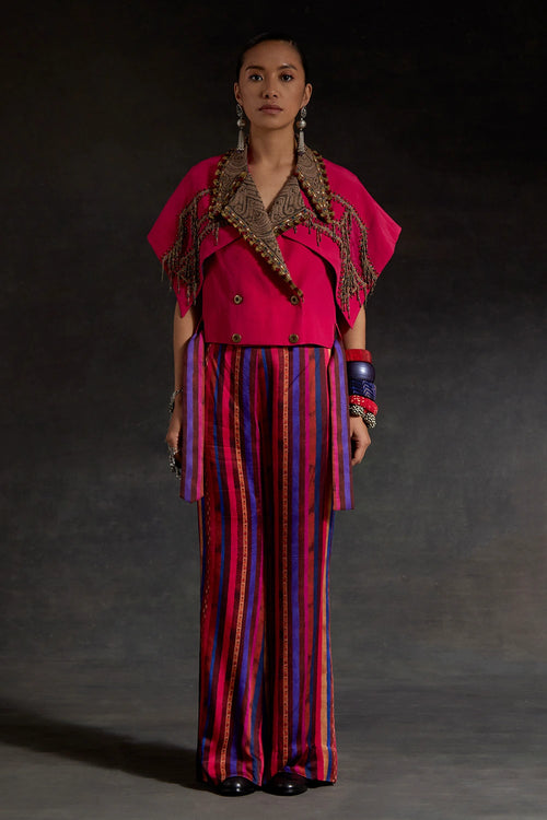 Akaar Zoa Cropped Trench Set With Trouser