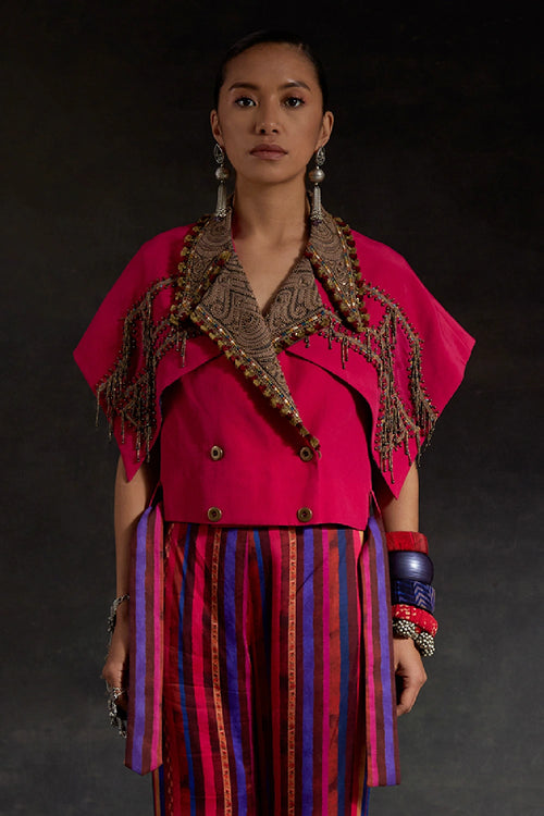 Pink Akaar Zoa Cropped Trench