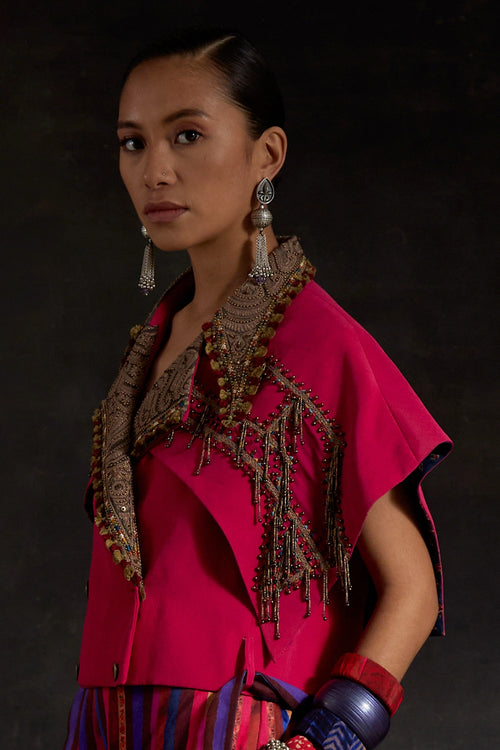 Pink Akaar Zoa Cropped Trench