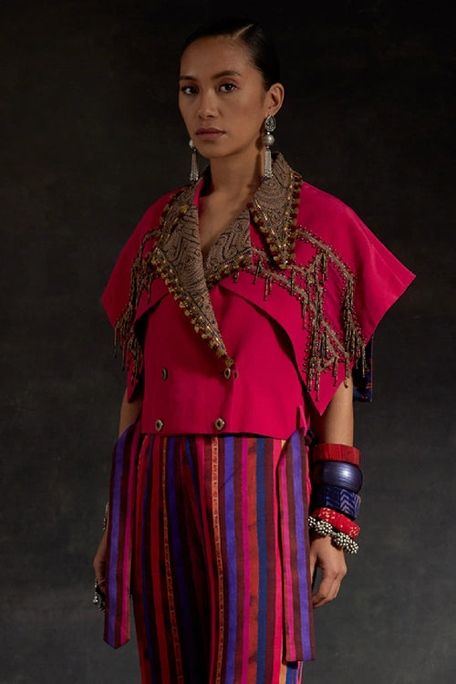 Pink Akaar Zoa Cropped Trench
