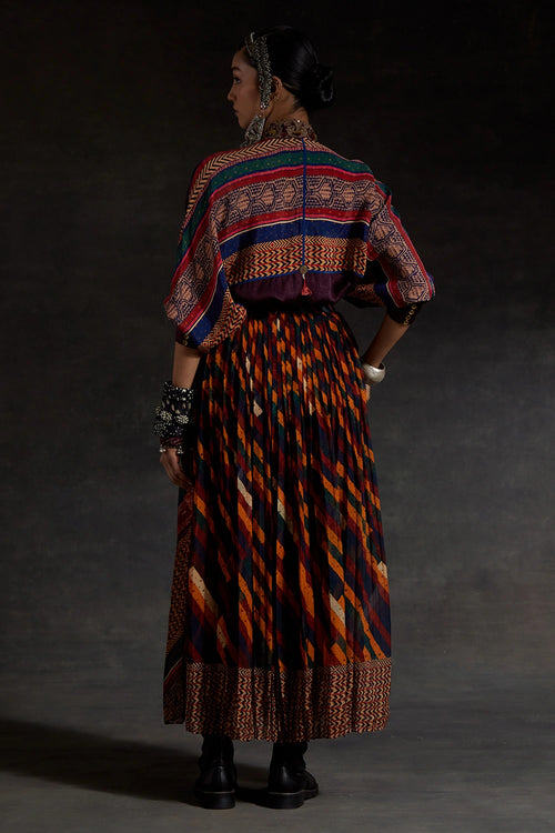 Akaar Mandala Shirt Set With Skirt