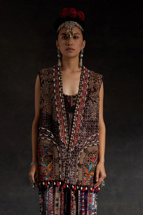 Akaar Ruhi Sleeveless Multicolor Jacket