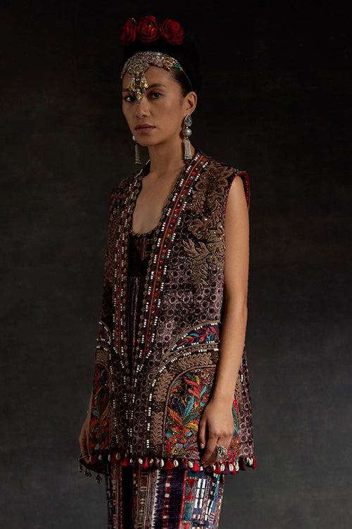 Akaar Ruhi Sleeveless Multicolor Jacket