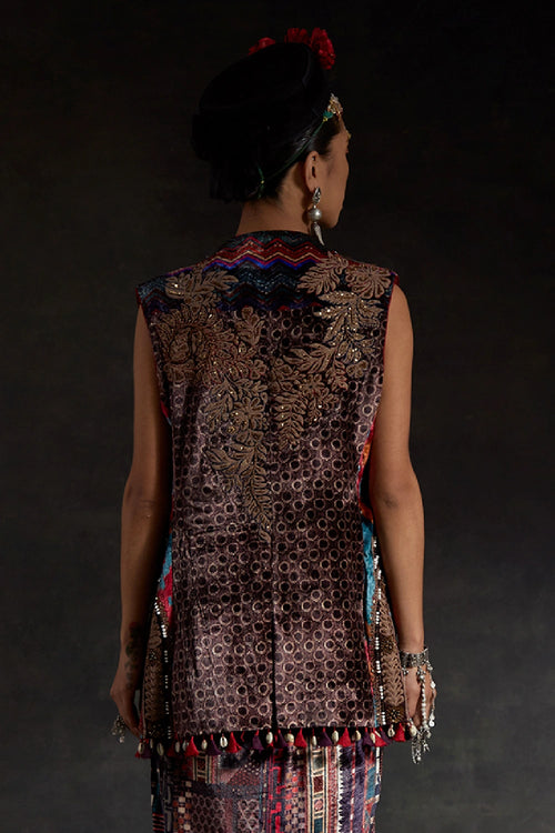 Akaar Ruhi Sleeveless Multicolor Jacket