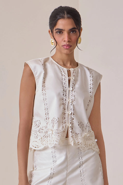 Pearl Cut-Work Jacket