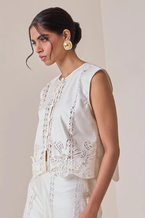 Pearl Cut-Work Jacket