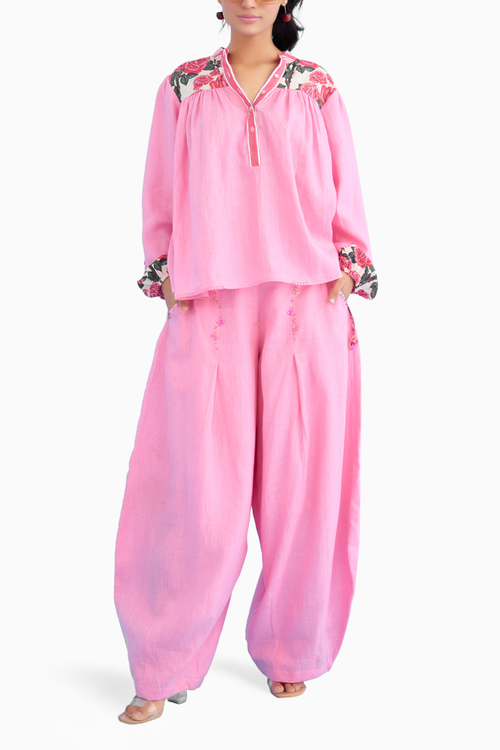 Pink Rose Baggy Pants