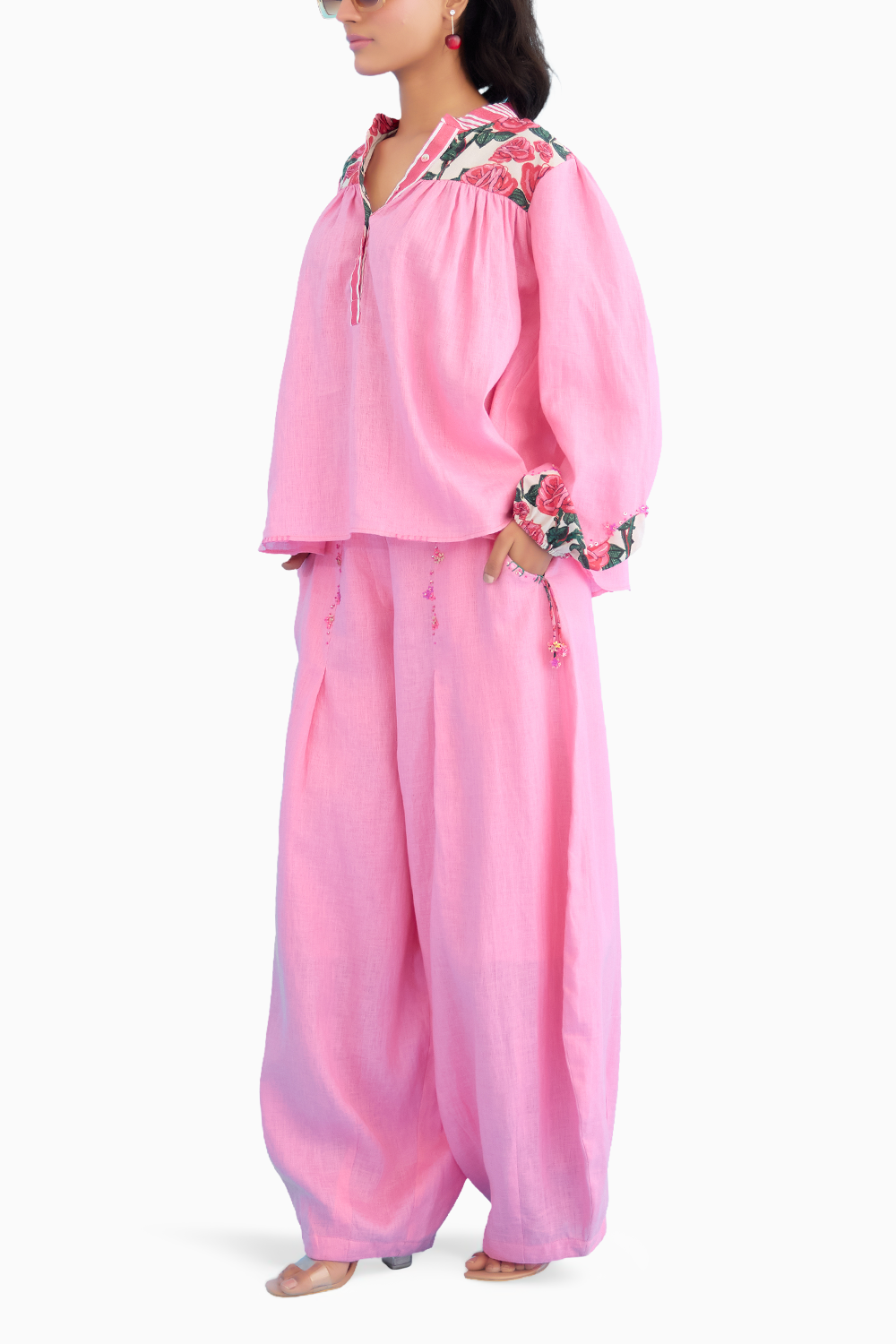 Pink Rose Baggy Pants