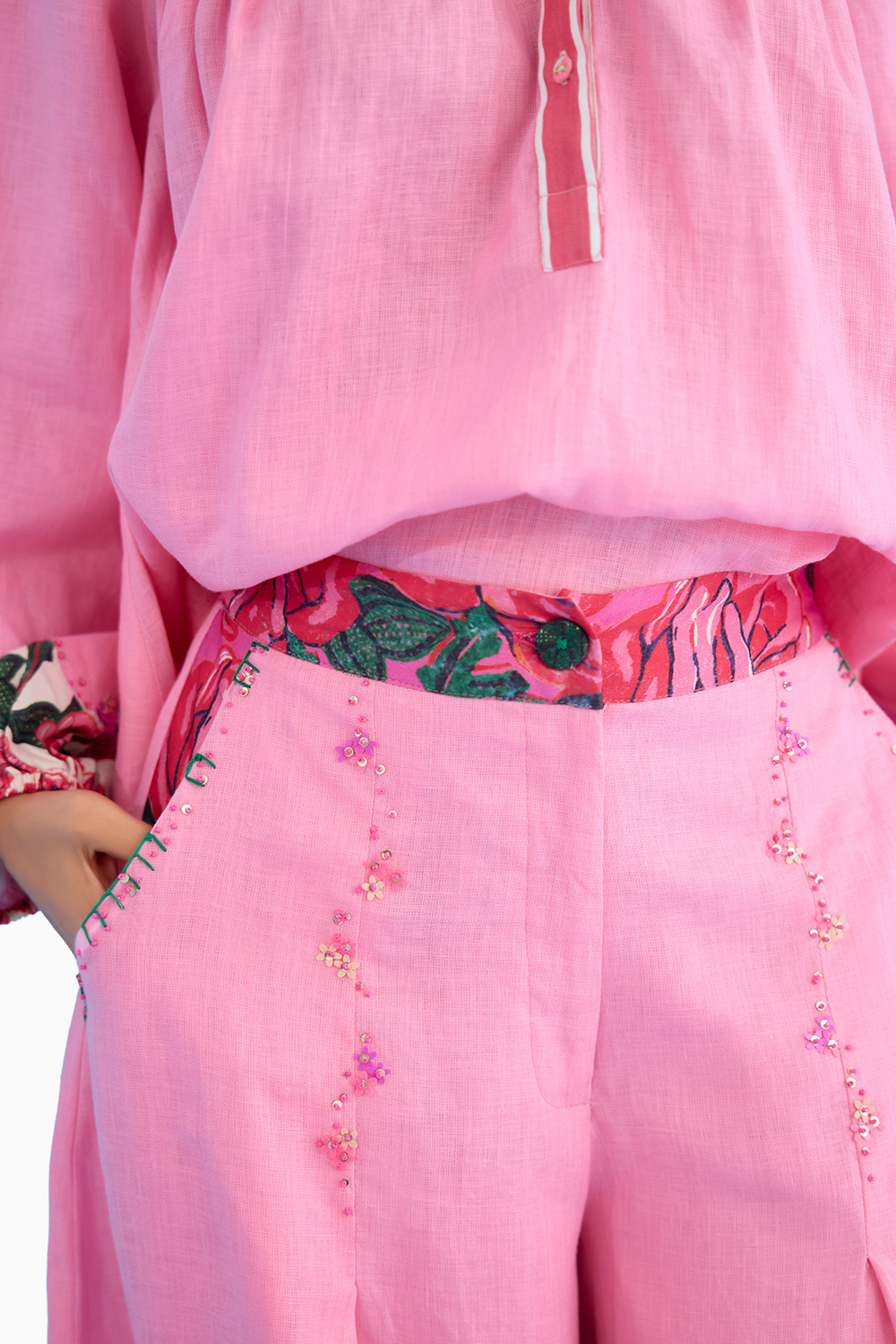 Pink Rose Baggy Pants