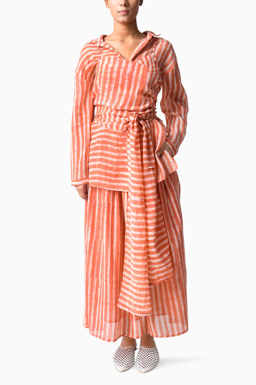 Cami Wrap Coral Co-ord Set