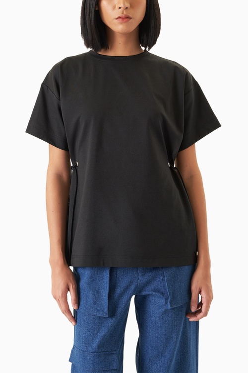 Black Side Eyelet T-Shirt