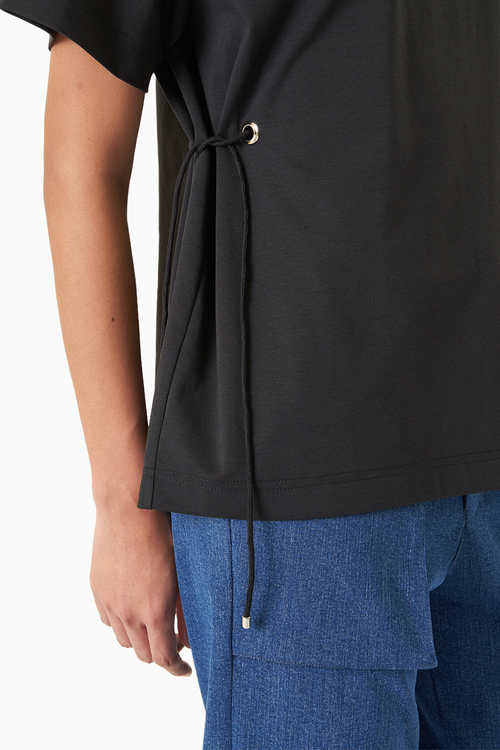 Black Side Eyelet T-Shirt