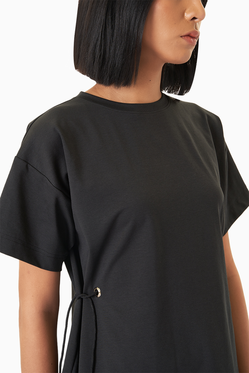 Black Side Eyelet T-Shirt