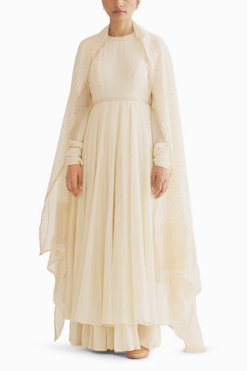 Amrita Ivory Ghoomar Anarkali Set