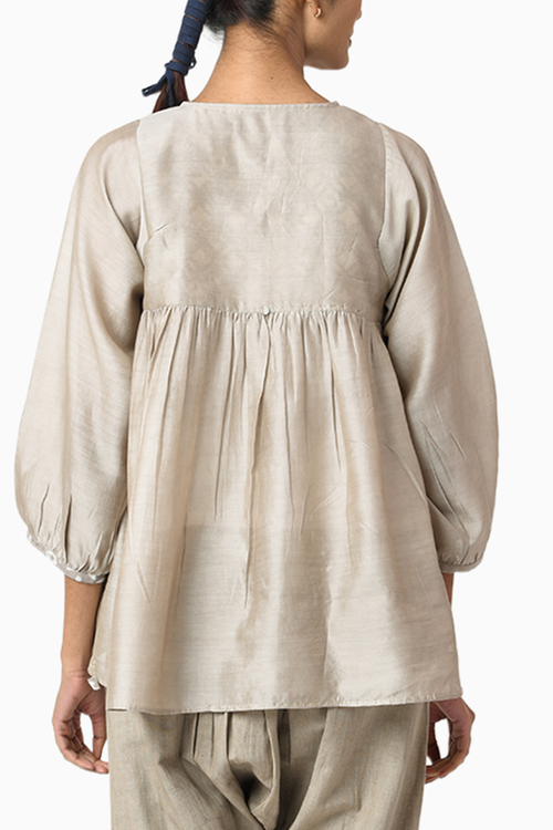 Creme Chanderi Top