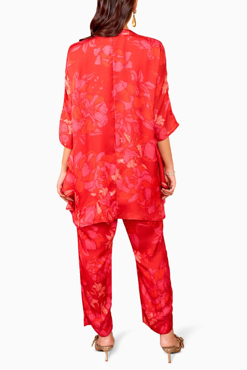 Kainaat Red Kurta Set