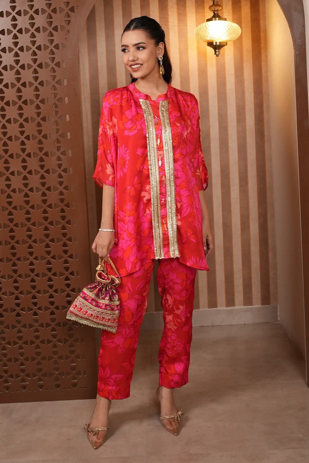 Kainaat Red Kurta Set