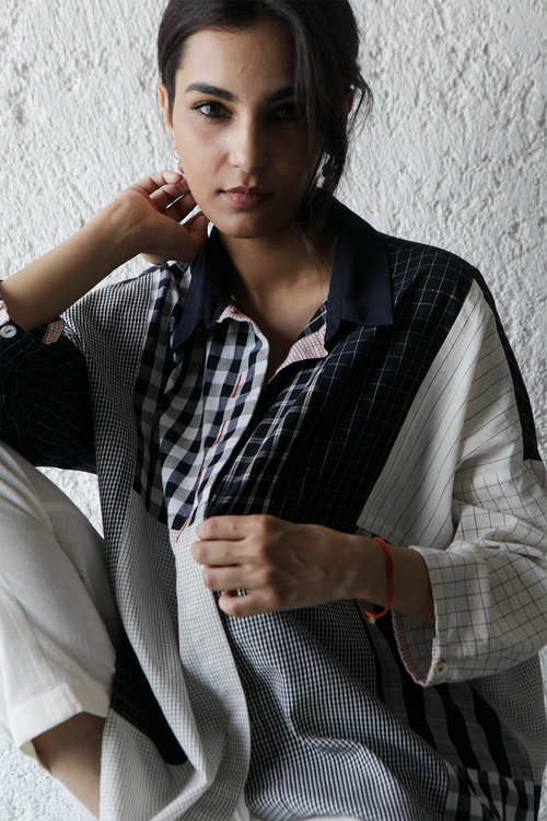 Patchwork Shirt Black Kora