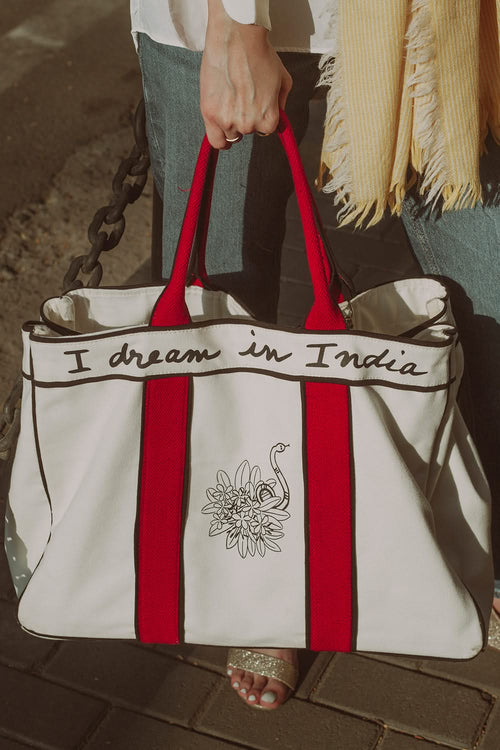 Poppy Red-The India Tote Bag