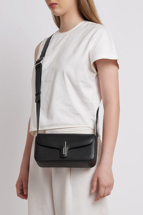 Claudia Pebble Black Crossbody Bag