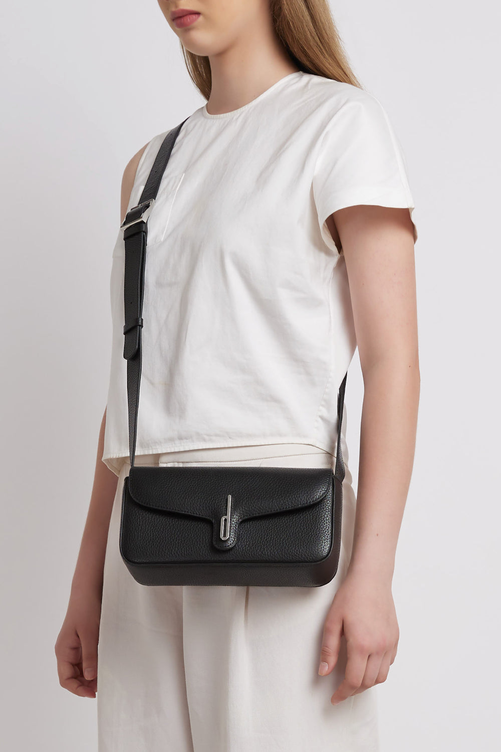 Claudia Pebble Black Crossbody Bag