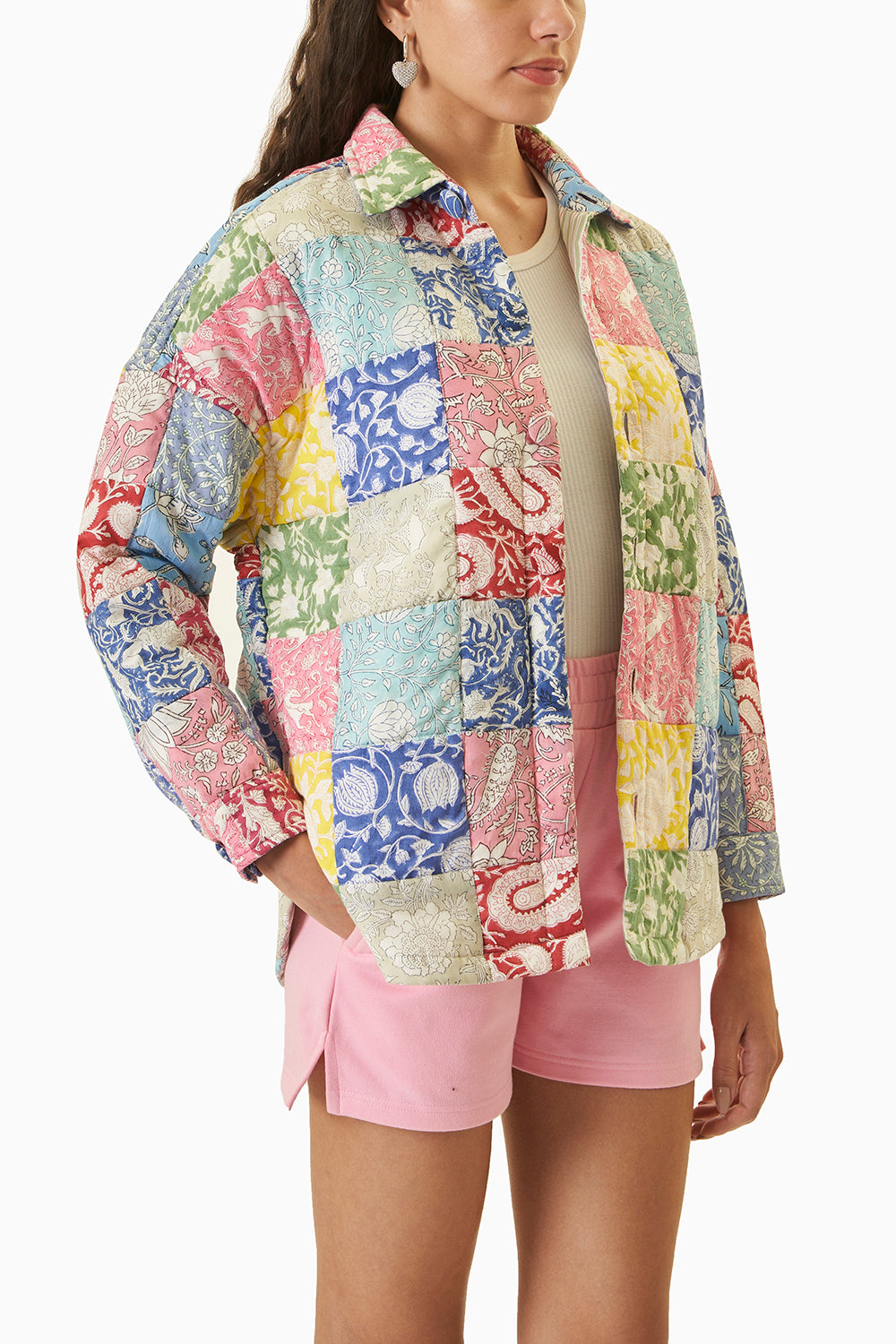 Multicolor Patchwork Quilted Jacket