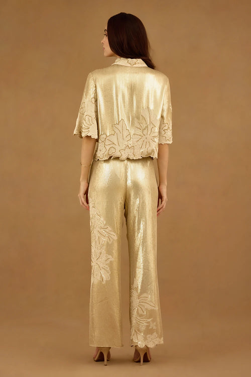 Gold Sequin Embroidered Co-ord Set