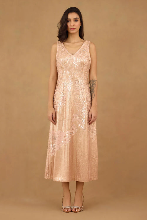Rose Gold Embroidered Dress