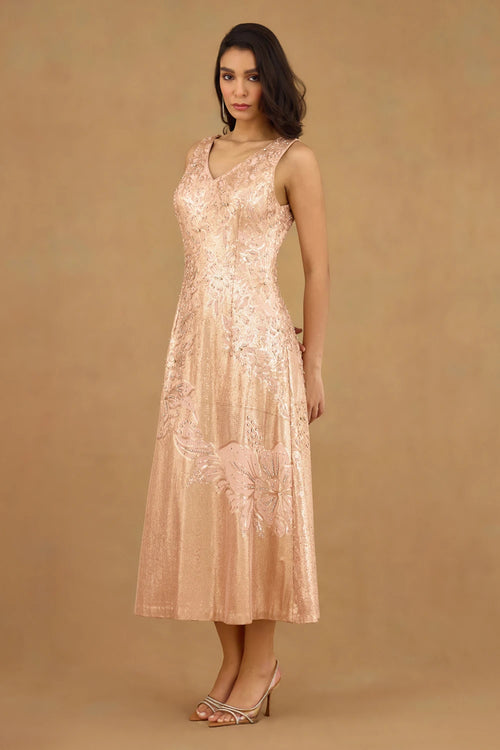 Rose Gold Embroidered Dress