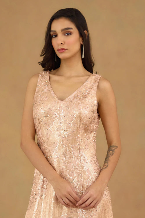 Rose Gold Embroidered Dress