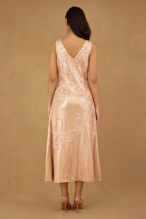 Rose Gold Embroidered Dress