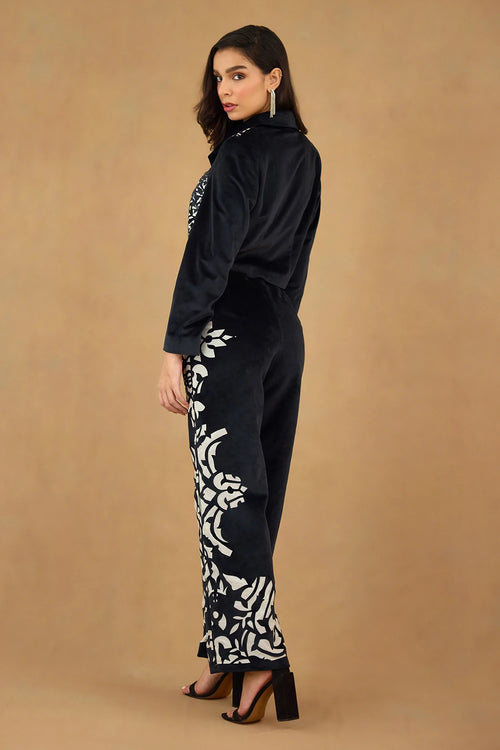 Black White Laser Cut Co-ord Set