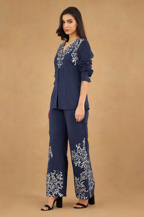 Blue Suede Laser Cut Co-ord Set